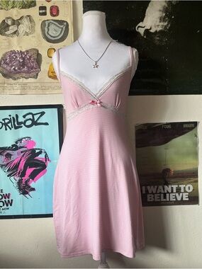🎀 Striped Pink Princess Mini Dress 🎀